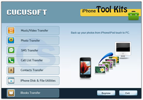 easily backup and transfer iPhone songs, videos, photos, SMS, call list, contact