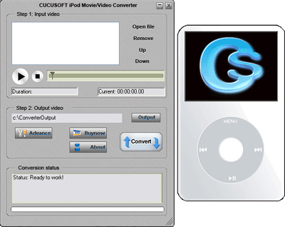 #1  iPod Movie/Video Converter is the easiest-to-use iPod video converter.